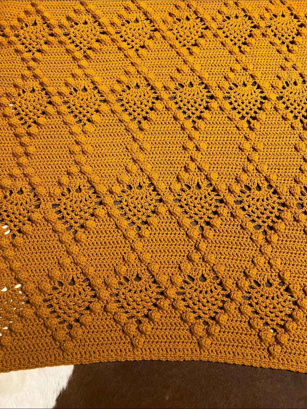 Handmade orange Crochet blanket